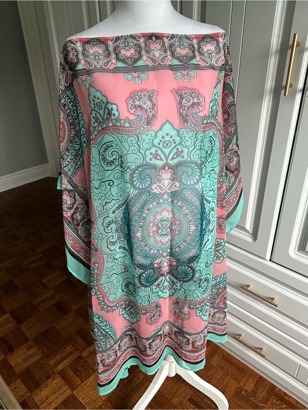 Addition Elle Pink and Mint Paisley Coverup